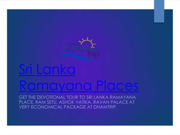 A devotional trip to Sri Lanka Ramayana places