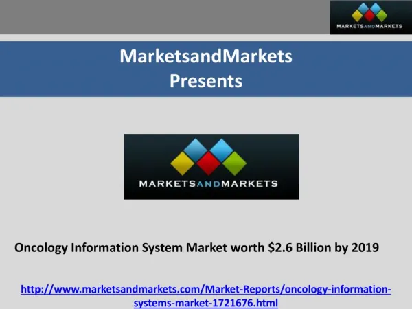 Oncology Information System Market worth $2.6 Billion by 2019