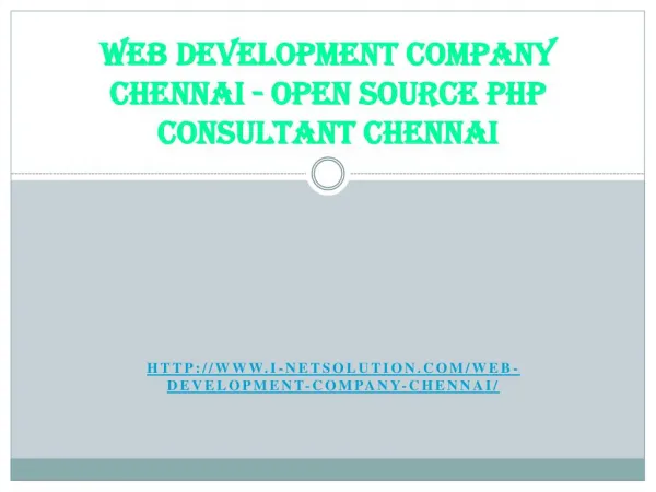 Web Development Company Chennai - Open Source PHP Consultant Chennai