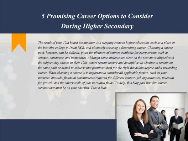 5 Promising Career Options to Consider During Higher Secondary