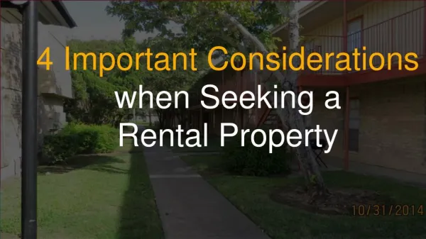 Important Considerations when Seeking a Rental Property
