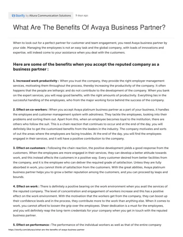 What Are The Benefits Of Avaya Business Partner?