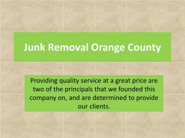 Junk Removal Orange County