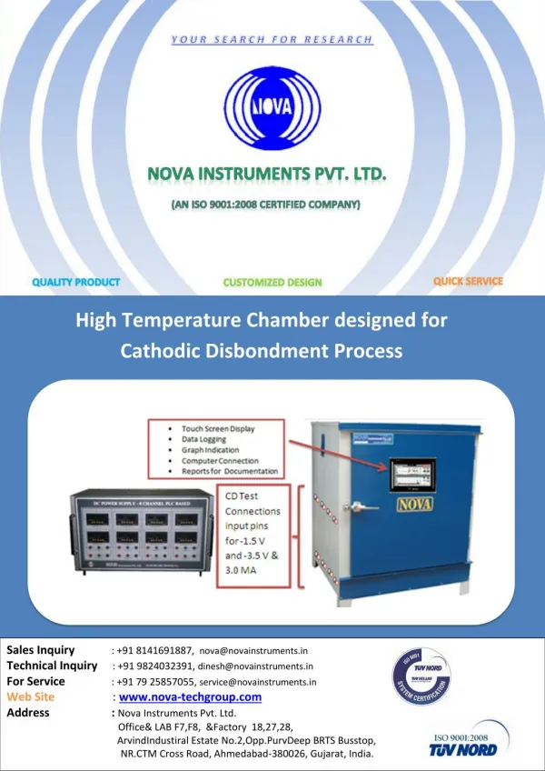 High Temperature Chamber | Cathodic Disbondment Process