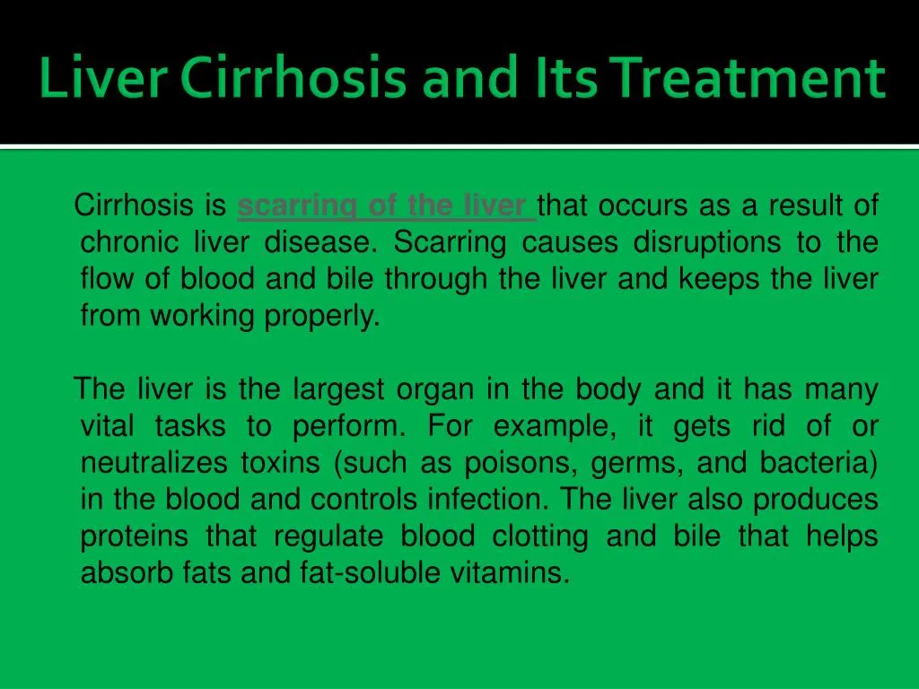 liver cirrhosis and its treatment