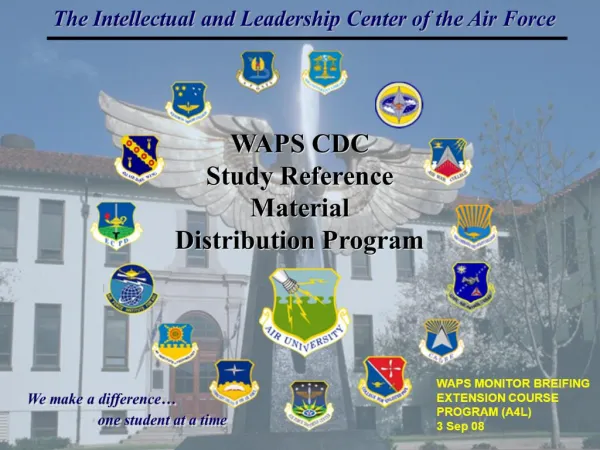 WAPS CDC Study Reference Material Distribution Program