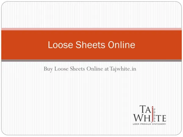 Buy Loose Sheets Online