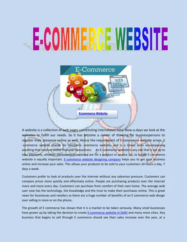 Create Ecommerce Website Company