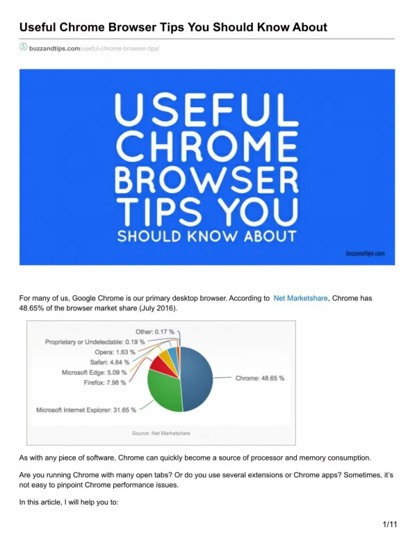 Useful Chrome Browser Tips You Should Know About