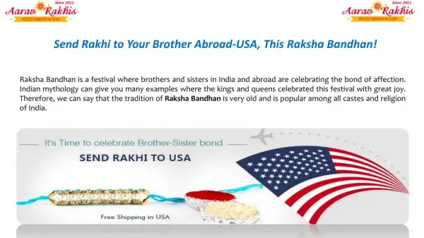 Send Rakhi To USA Online