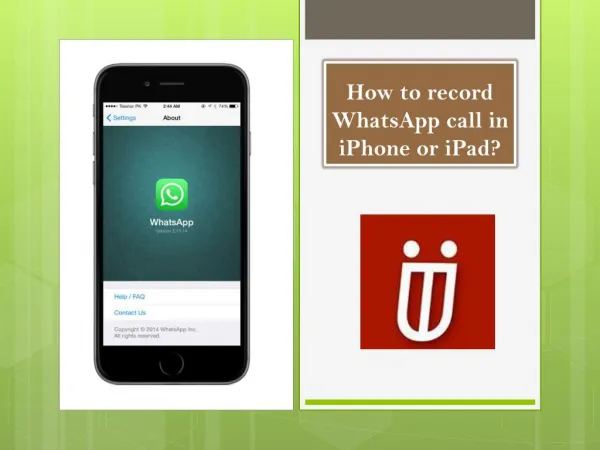 How to record WhatsApp call in iPhone or iPad ?