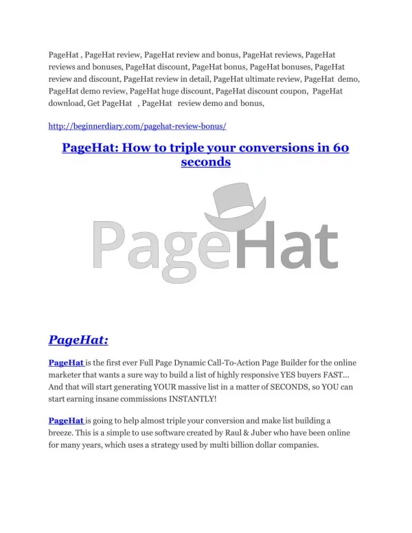 PageHat Review - SECRET of PageHat