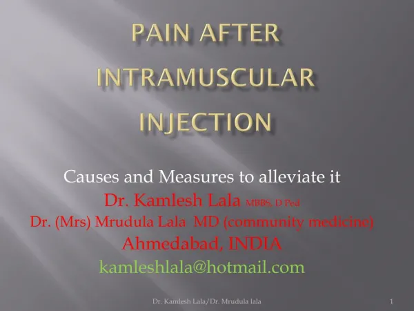 Intramuscular Injection Pain
