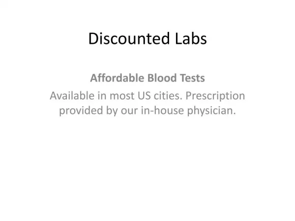 Blood Test At Discounted Price