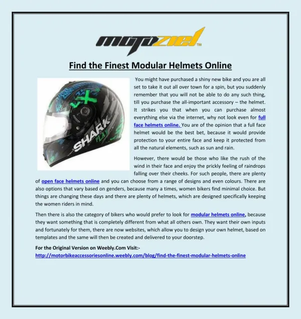 Find the Finest Modular Helmets Online