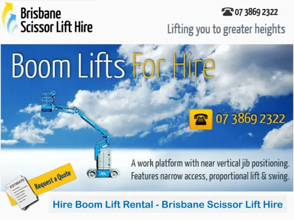 Hire Boom Lift Rental - Brisbane Scissor Lift Hire