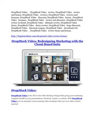 DropMock Video Review and DropMock Video (EXCLUSIVE) bonuses pack - slide 1