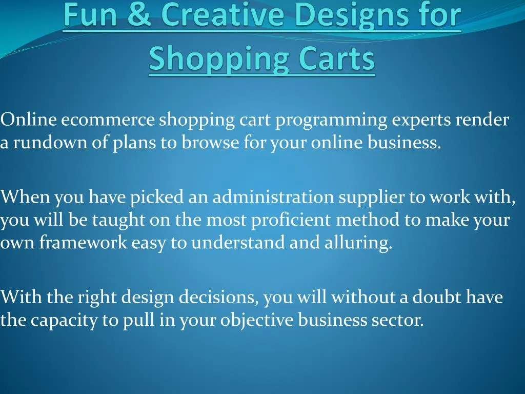 fun creative designs for shopping carts