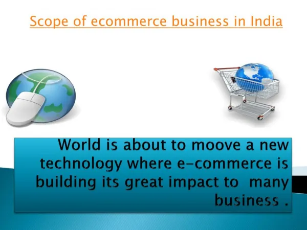 Scope of e-commerce business in India