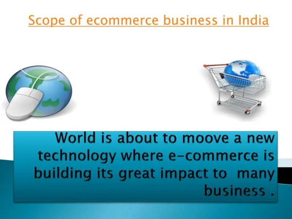 Scope of e-commerce business