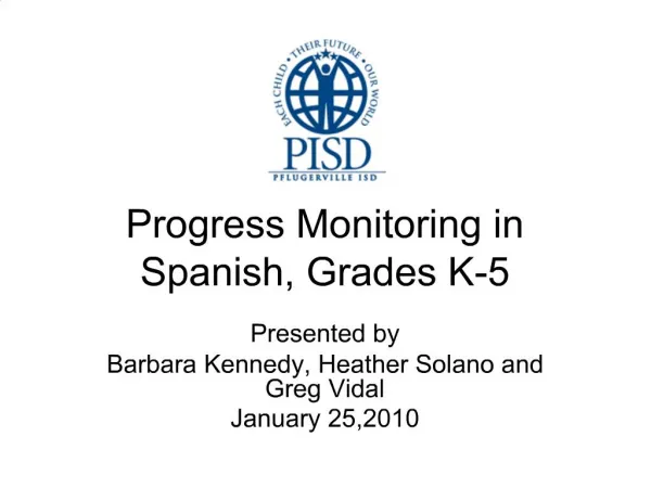 Progress Monitoring in Spanish, Grades K-5