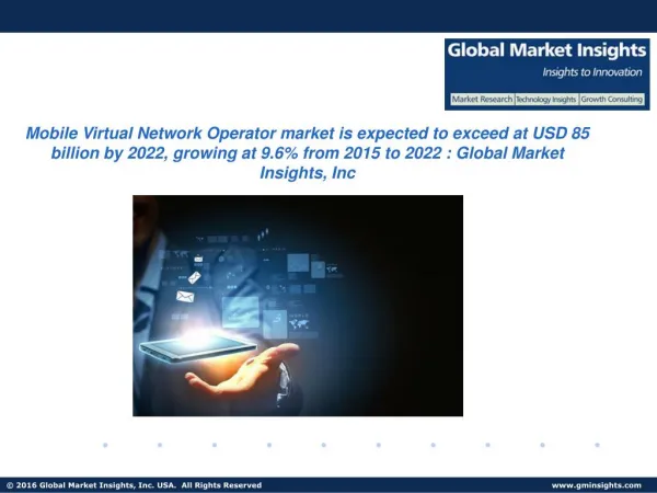 Global MVNO market size worth $89.25 bn by 2022:Global Market Insights, Inc