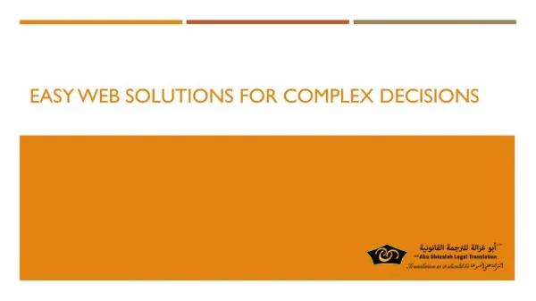 Easy Web Solutions for Complex Decisions