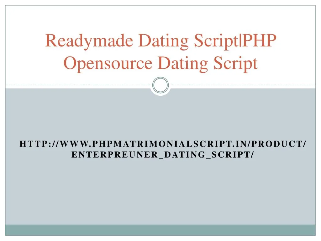 readymade dating script php opensource dating script