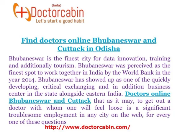 Find doctors online Bhubaneswar and Cuttack In Odisha