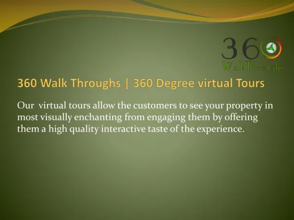 360 Walk Through | 360 Degree virtual Tours