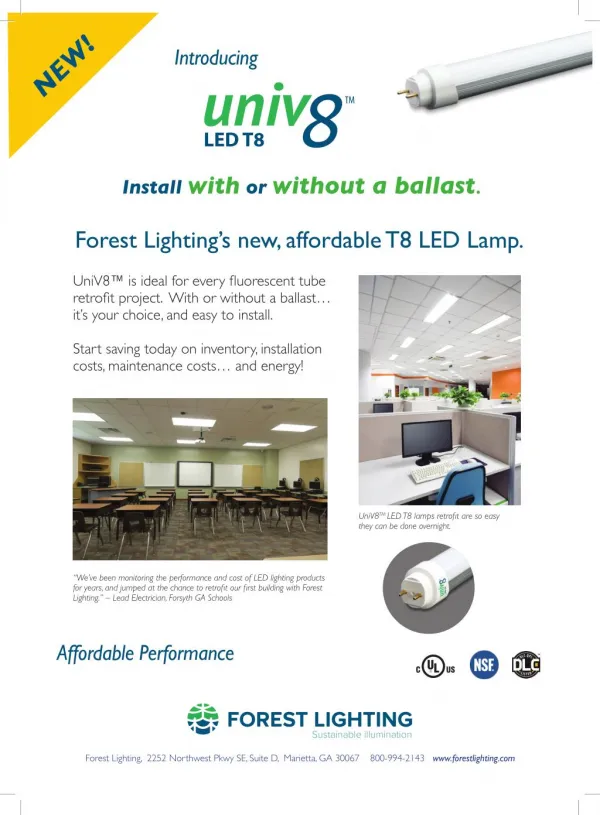 Univ8 T8 LED Lamp Install With or Without a Ballast