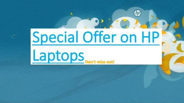 Special Offer on HP Laptops - Don't miss out!