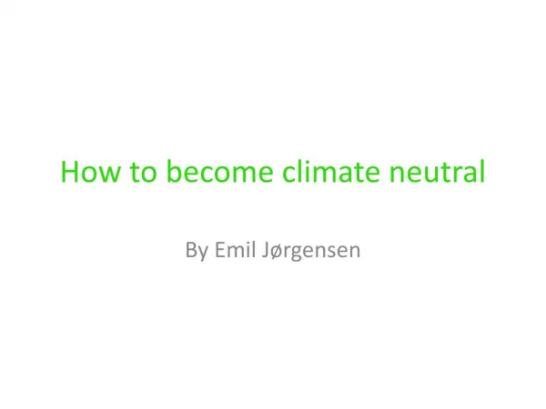 How to become climate neutral