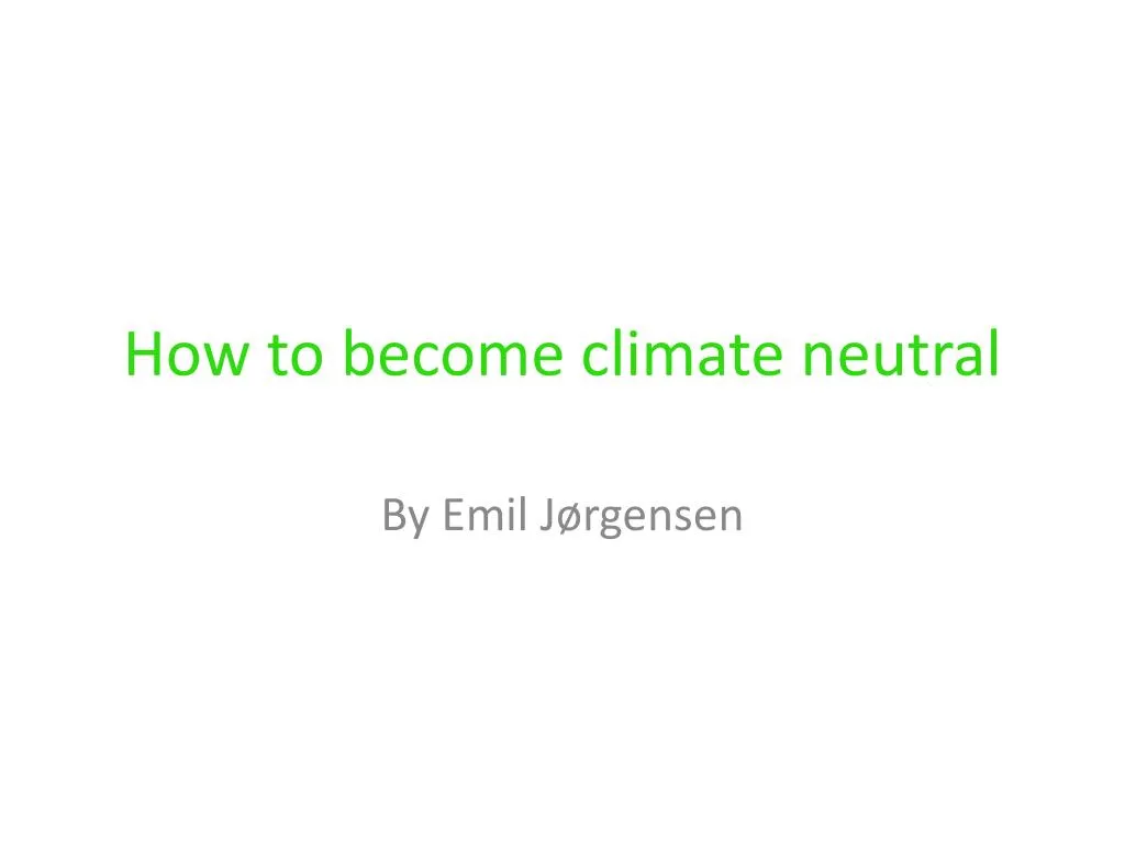 how to become climate neutral