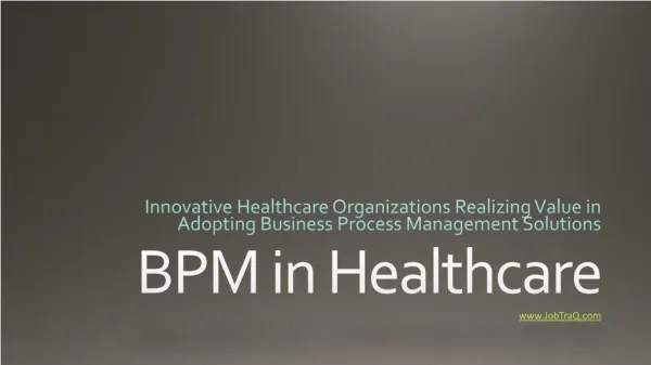 BPM in Healthcare