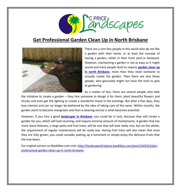 Get Professional Garden Clean Up in North Brisbane