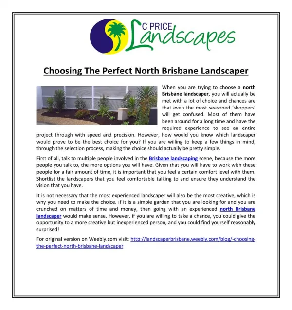 Choosing The Perfect North Brisbane Landscaper