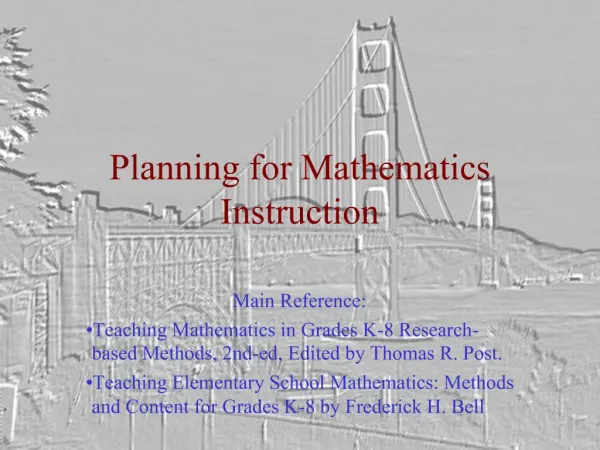 Planning for Mathematics Instruction