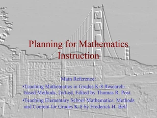 Planning for Mathematics Instruction - slide 1