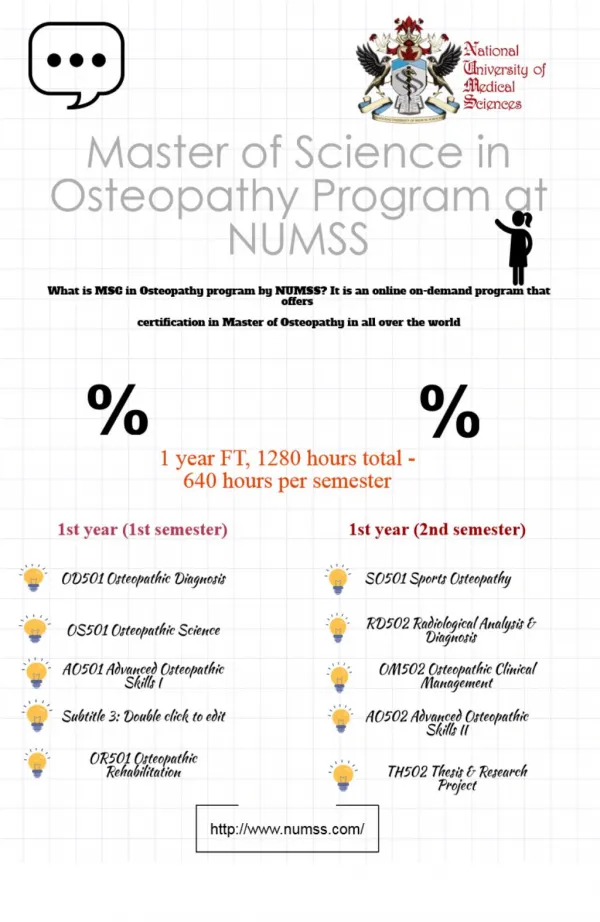 Master of Science in Osteopathy Program at NUMSS