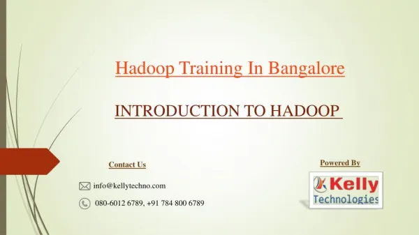 Best Hadoop training in Bangalore