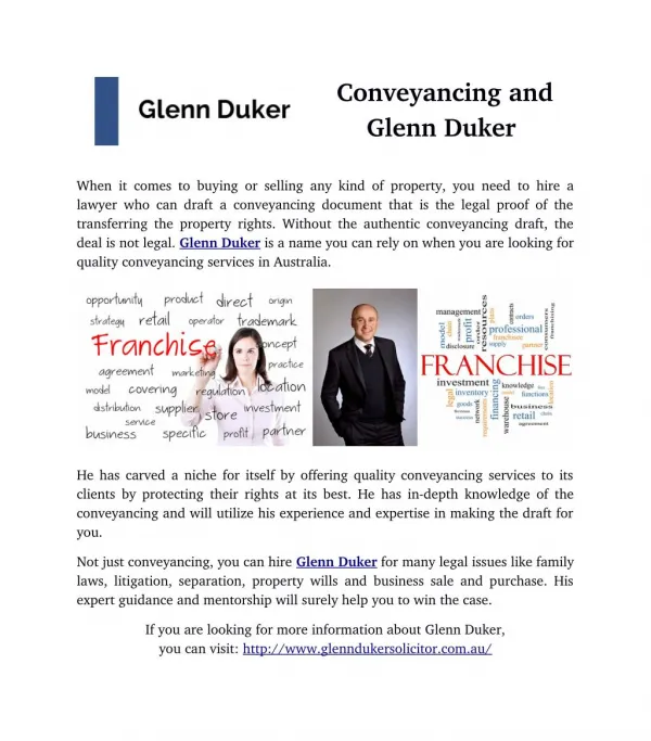 Conveyancing and Glenn Duker