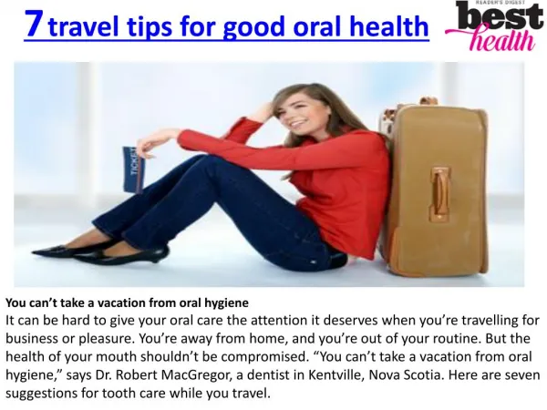 7 travel tips for good oral health