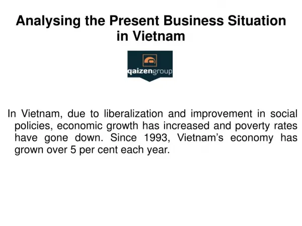 Analysing the Present Business Situation in Vietnam