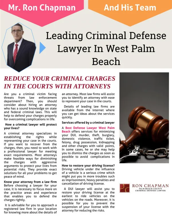 Leading Criminal Defense Lawyer In West Palm Beach