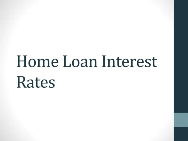 Best Home Loan Interest Rates