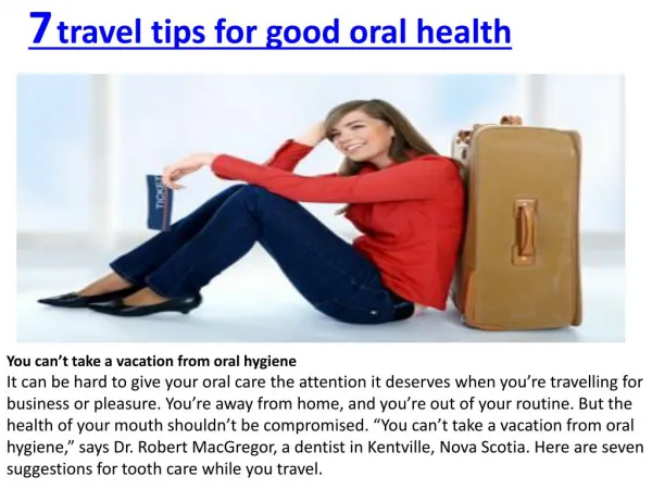 7 travel tips for good oral health