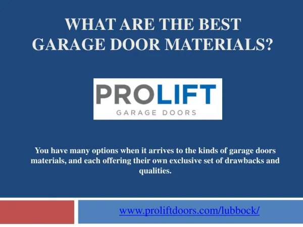 What are the Best Garage Door Materials?