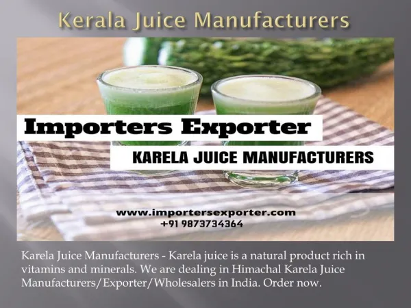Karela juice manufacturers