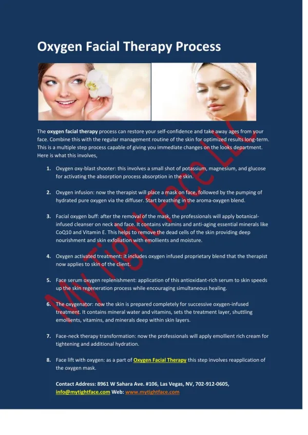 Oxygen Facial Therapy Process